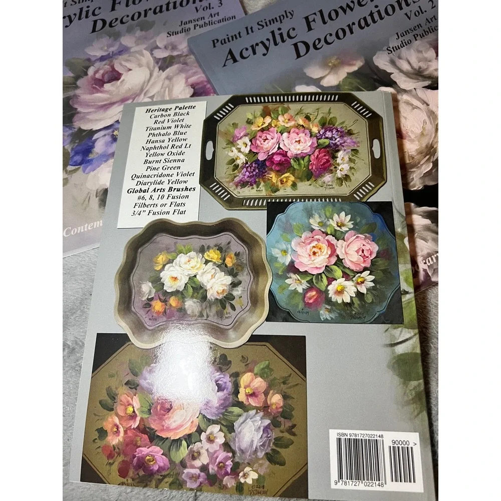 David Jansen Acrylic Flower Decorations Vol 1 2 3 Books DVD Painting Lot New